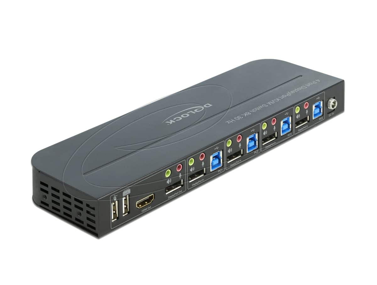 Delock DisplayPort 1.4 KVM Switch 8K 30 Hz with USB 5 Gbps and Audio - Слика 3
