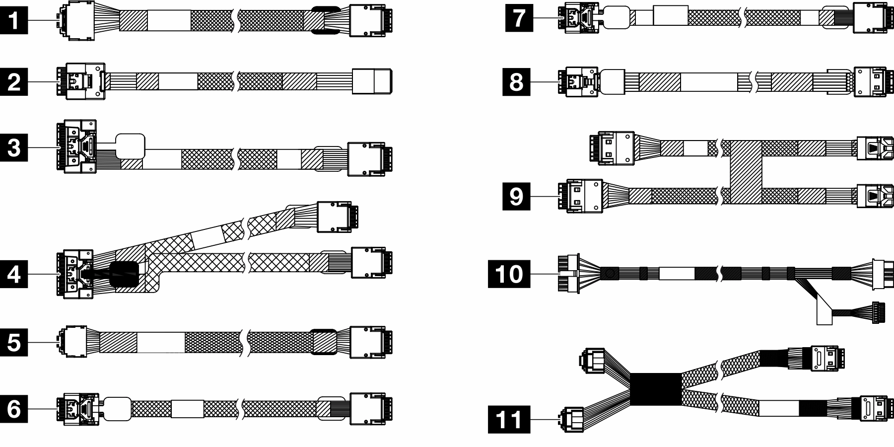 sr630v3-015-1025g5ckit135-400 Lenovo ThinkSystem SR630 V3 10x2.5" Gen5 AnyBay Backplane NVMe Cable Kit - 4X97A87135 - Slika 1